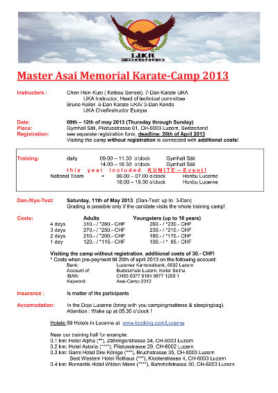 Master Asai Memorial Karate-camp 2013