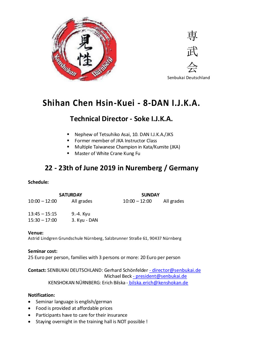 IJKA-Asai Karate Seminar 2017 Germany
